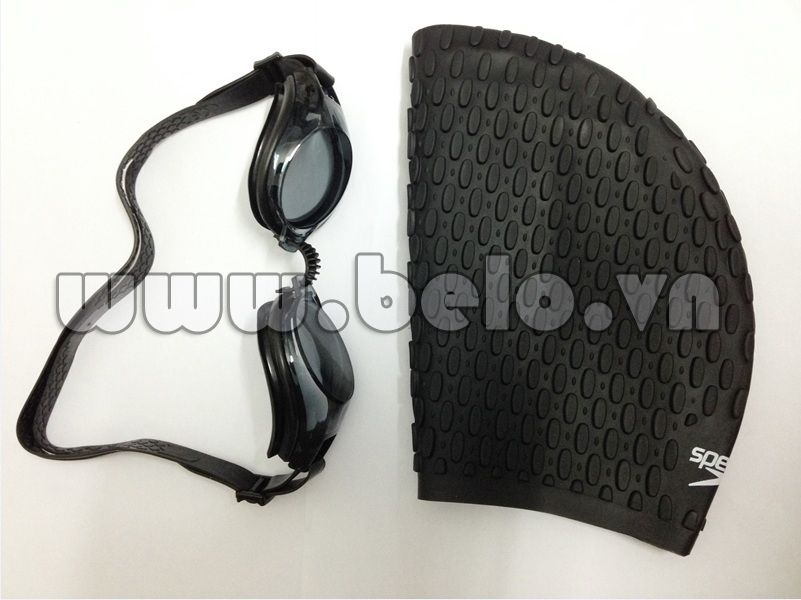 Mũ bơi chính hãng speedo màu đen gân  MB21