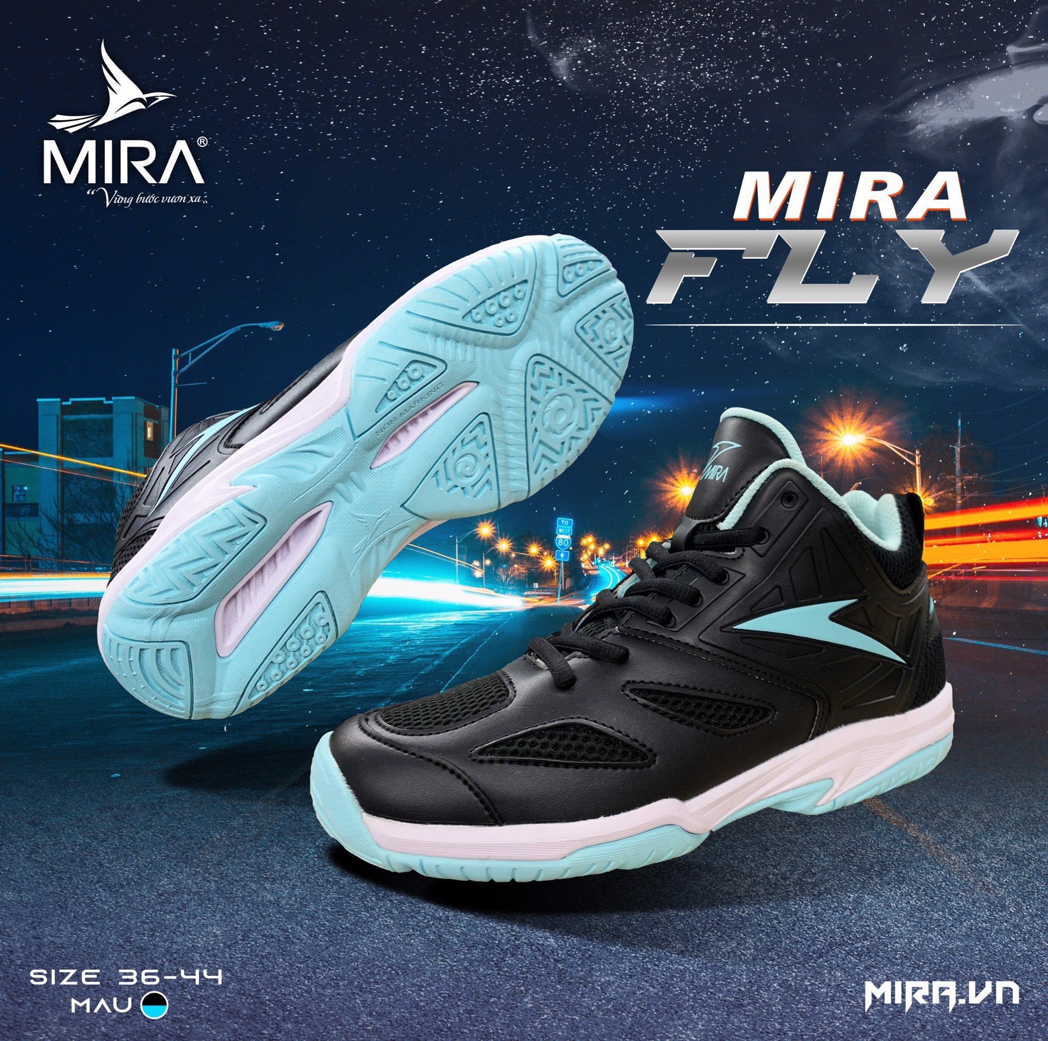 Giày bóng chuyền Mira FLY - Đen